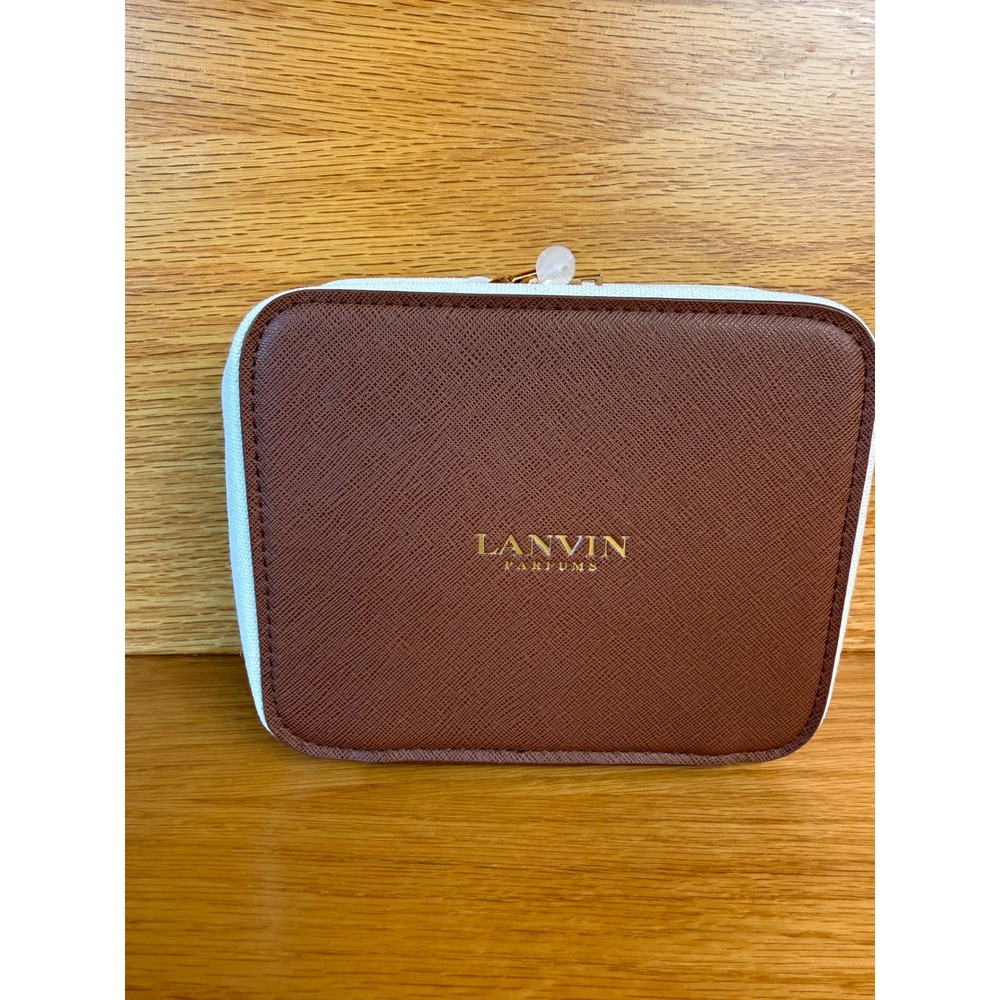 LANVIN Parfums Brown Cream Gold Turkish Airlines Business Class Amenity Kit